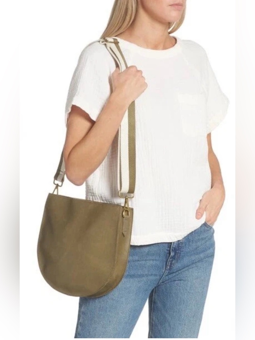 Madewell The Transport Saddle Bag Green NWT